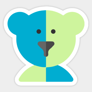 Blue and Green Teddy Sticker